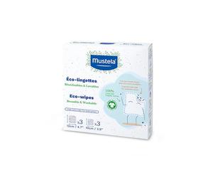 Mustela Salviette Riutilizzabili Cambio Pannolino 100% Cotone GOTS, Corpo e Make Up, Neonati e Tutta la Famiglia - Puliscono la Pelle e Assorbono lo Sporco, Adatte a Pelli Sensibili (6 Pezzi)