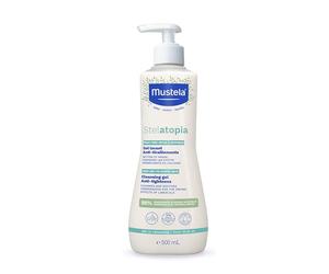 Mustela Stelatopia Gel Detergente per Pelle con Estrema Secchezza o Dermatite Atopica, Corpo e Capelli, Neonati, Bambini, Tutta la Famiglia - Lenisce il Prurito, Senza Profumo (500ml)