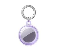 MuStone Supporto in silicone per Apple AirTag, custodia impermeabile in silicone con portachiavi, facile da usare e pulire, si adatta perfettamente a Apple Dogs Cats AirTag (viola)