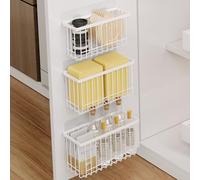 Mustorn 3 Pezzi Sistema Di Stoccaggio Autoadesivo Per Pareti Della，Montaggio a Parete Organizer Cucina Portaoggetti Da Appendere Salvaspazio Cucina Organizer Armadietto Spogliatoio(Blanco)