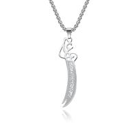 MAYIYAHO Musulmano Corano Verse Ali Eye Sword Pendente Collana per Uomini Donne Acciaio Inox Pendente Amuleto Gioielli Regalo Islamico