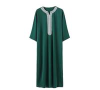 Musulmano Uomo Arabo Islamico Sciolto Camicia Robe Stile Etnico Casual Dubai Con Cappuccio Caftano Abbigliamento, EN8 1, L