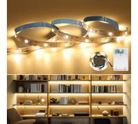 MUSUNIA Striscia LED a batteria, 1 m, striscia LED bianca calda, alimentata a batteria, con timer decorazione natalizia