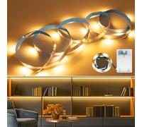 MUSUNIA Striscia LED a batteria, 2 m, luce bianca calda, funzionamento a batteria, con timer, decorazione natalizia