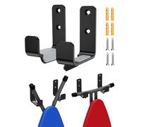 MUSVOH Supporto da parete per asse da stiro, in acciaio inox, per lavanderia, distanza regolabile, gancio da parete, nero