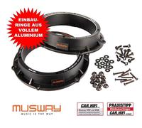 Musway MSR-VO1 | 16,5 cm (1 paio/6 fori) in alluminio adatto per Volkswagen/Audi/Skoda