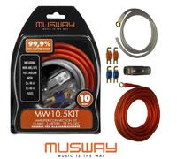 Musway MW-10.5KIT Kit cavo amplificatore in rame pieno 10 mm ² Amp Plug Set...