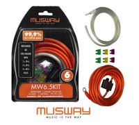 Musway MW6.5KIT Set di Cavi 6 MM ² Verstärker-anschluss-set 5 Metro Rame Pieno