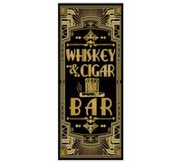 Musykrafties Roaring 1920s Gatsby Grandeur Whisky & Sigar Bar Door Cover Art Deco Jazz Party 183 x 76 cm