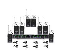 MUSYSIC Microfono UHF wireless a 8 canali e macchina per karaoke compatibile con cuffie con frequenza di 91,4 m - Attrezzature per podcast, cuffie wireless - Microfonos Inalambricos per studio