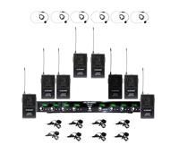 MUSYSIC MU-U8-LL Professional 8-Canali UHF Risvolto Lavalier & Auricolare Wireless Microfono Sistema FCC Compliance)