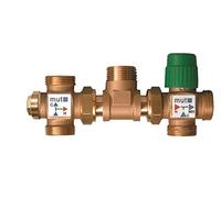 Mut 703001195 Kit Solare Termico con Deviatrice Termostatica a Taratura Fissa (45/55°C) e Miscelatore Regolabile (30-60°C)