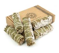 MUT22 5 Salvia Bianca e Cedro 10 cm Sacra da Bruciare, Erba di Purificazione e Armonia, Salvia Apiana 100% Naturale, Ideale per la Pulizia Spirituale e i Rituali Energetici