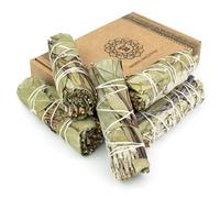 MUT22 5 Salvia Bianca e Eucalipto10 cm Sacra da Bruciare, Erba di Purificazione e Armonia, Salvia Apiana 100% Naturale, Ideale per la Pulizia Spirituale e i Rituali Energetici