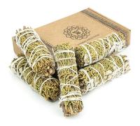 MUT22 5 Salvia Bianca e Ginepro 10 cm Sacra da Bruciare, Erba di Purificazione e Armonia, Salvia Apiana 100% Naturale, Ideale per la Pulizia Spirituale e i Rituali Energetici