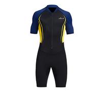 Muta corta da uomo, con zip frontale, per surf, pesca subacquea, taglia XXXL, colore: giallo