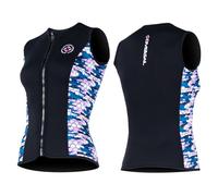 Muta da donna in neoprene, gilet da 3 mm, con cerniera frontale, senza maniche, in neoprene, per immersioni, nuoto, canoa, surf, 2XL