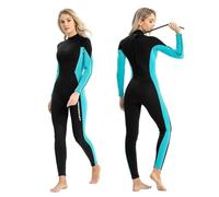 Muta da snorkeling in neoprene da 3 mm for donna, calda e antifreddo, monopezzo, con cerniera posteriore, for nuoto, surf e deriva(S)