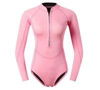 Muta Da Sub Da Donna In Neoprene Da 2 Mm Attrezzatura Da Sub Rosa Costume Da Bagno A Maniche Lunghe Costume Da Bagno Da Surf Muta Da Snorkeling(Yellow,XS)