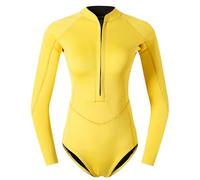 Muta Da Sub Donna In Neoprene 2 Mm Attrezzatura Rosa Costume Bagno A Maniche Lunghe Surf Snorkeling(White,XL)