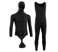 Muta da sub Muta da uomo for immersione profonda calda a prova di freddo 3~5MM modello mimetico for snorkeling gratuito in un unico pezzo Snorkeling(5MM pure black,3XL)