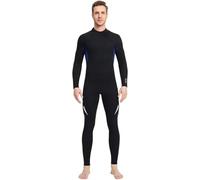 Muta da sub Muta da uomo in neoprene nero 3,0 mm con cerniera lunga donna, surf, in un pezzo, nuoto Snorkeling(Men Blue,4XL)
