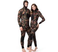 Muta da sub per uomo Muta da sub gratuita Uomo Donna Pantaloni a maniche lunghe Costume bagno diviso 7 mm con cappello spesso for il calore(Coral Red 3.0MM,M)