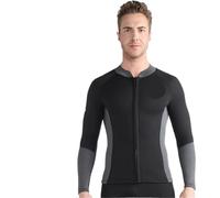 Muta da sub per uomo Muta da sub uomo in neoprene 1,5 mm, giacca, parte superiore divisa, manica lunga, tuta surf for snorkeling(BSM2001-BG,L)