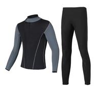 Muta da sub per uomo Muta in neoprene da 1,5 mm Donna Uomo Diviso Tuta surf calda a maniche lunghe Nuoto bagnato Prova di freddo Set completo Immersioni(1544 GY Set,3XL)