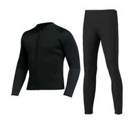 Muta da sub per uomo Muta in neoprene da 1,5 mm Donna Uomo Diviso Tuta surf calda a maniche lunghe Nuoto bagnato Prova di freddo Set completo Immersioni(1431 BK Set,XL)