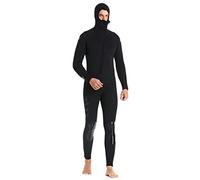 Muta da uomo 5 mm muta subacquea da uomo ispessita calda con cappuccio per caccia ai pesci tuta invernale da nuoto tuta da surf (nero, M)