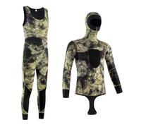 Muta Da Uomo e Donne a Maniche Lunghe, Due Pezzi in Neoprene 3mm per Pesca Sub, Apnea, Snorkeling, Surf, Canoa e Immersioni Subacquee - Giacca e Pantalone Completi