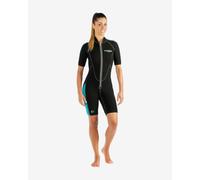 (TG. XL/5) Cressi Lido Lady, Muta Shorty Premium Neoprene 2 mm Donna, Nero/Acqua