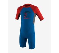 Muta in neoprene O'Neill Toddler Reactor 2 2mm Back Zip manica corta blu rosso grigio bambini - 3