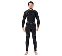 Muta intera da uomo da 5 mm, in neoprene, per immersioni, maniche lunghe Keep Warm Back con cerniera, per surf, nuoto, snorkeling, Kayaking e sport acquatici (Black XXXL)