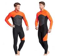 Muta Neoprene da uomo da 3 mm per mute complete Scuba Diving Surfing Swimming a maniche lunghe Keep Warm Back Zip per sport acquatici (Orange XXXL)