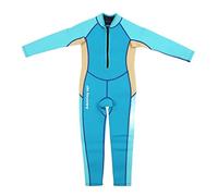 Muta per bambini 2,5 mm, neoprene termico a maniche lunghe, costume da immersione da nuoto di snorkeling di surf, facile design a zip, tessuto per il sole. (6 yardas)