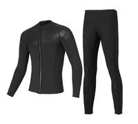 Muta Sub Muta in neoprene da 1,5 mm Donna Uomo Diviso Tuta surf calda a maniche lunghe Nuoto bagnato Prova di freddo Set completo Immersioni(1543 BK Set,L)