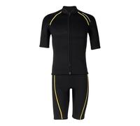 Muta Sub Mute da 1,5 mm for uomo e donna, con cerniera frontale, in neoprene, a maniche corte(Man-Black,S)