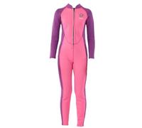 Muta termica per bambini in neoprene da 2,5 mm, a blocchi di colore, a maniche lunghe, integrale, colore rosa, 5-6 anni