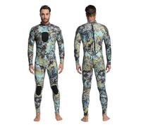 Muta Uomo Muta da sub in neoprene da 3 mm da uomo con cerniera posteriore e maniche lunghe, taglie forti, for pesca subacquea, da uomo, for surf(Mosaic,L)