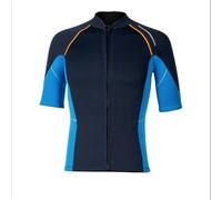Muta Uomo Muta da uomo Split 1,5 mm a maniche corte in neoprene, giacca antifreddo, pantaloni da surf e immersioni, neri corti(Blue top,XL)