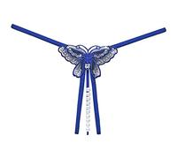 Mutande Assorbenti Donna Mutande Mutande con Paillettes a Vita Bassa Perizoma da Massaggio con Perline a Farfalla Ricamate Sexy da Donna Slip Costume Donna per Ciclo Mestruale (Blue, One Size)