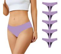 Mutande Ciclo Mestruale Donna Mestruali Perizoma Senza Cuciture Mutande Assorbenti Mestruali Lavabili Donna Intimo Protettive 5 Pack- Purple||L