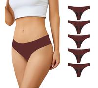 Mutande Ciclo Mestruale Donna Mestruali Perizoma Senza Cuciture Mutande Assorbenti Mestruali Lavabili Donna Intimo Protettive 5 Pack- Burgundy||XL