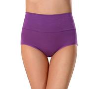 Mutande da donna biancheria intima Panties donna vita alta pancia fisiologica biancheria intima mestruale fibra mestruale pantaloni prevenzione perdite, Lilla, XXL