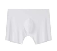 Mutande da uomo 2022 boxer intimo da uomo, comodi e solidi, slip elasticizzati, traspiranti, in seta di ghiaccio, bikini slip da uomo, sexy, biancheria da notte, Weiß, L