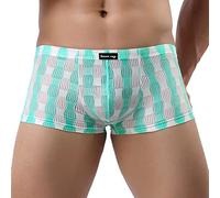 Mutande da uomo 2025 con tasca rigonfiamento perizoma slip intimo pantaloncini comodi biancheria da notte lingerie boxer in cotone morbido, Azzurro, XL