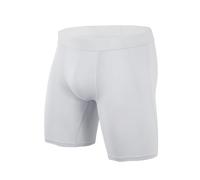 Mutande da uomo in tinta unita, vita media, gamba anti-usura, cotone elastico, boxer sportivi da uomo, a costine sottili, bianco, 4XL
