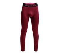Mutande da uomo, lunghe, termiche, biancheria intima termica, collant termici, pantaloni da sci, slim fit, in cotone, Colore: rosso, XL